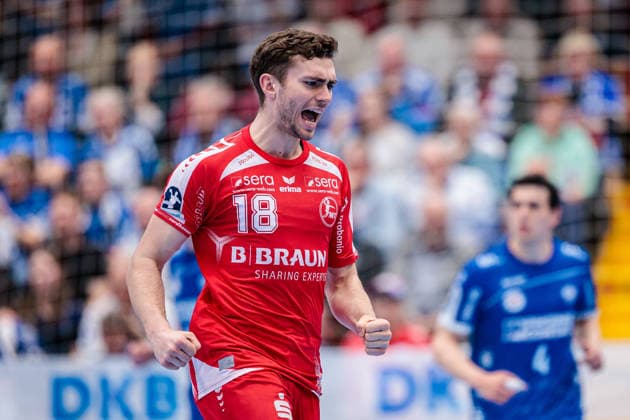Florian Drosten MT Melsungen, 18 GER, TBV Lemgo Lippe vs MT Melsungen, Handball, 1 Bundesliga, Matchday 27, Season 2025 2026, 04 04 2026 GER, TBV Lemgo Lippe vs MT Melsungen, Handball, 1 Bundesliga, Matchday 27, Season 2025 2026, 04 04 2026 Lemgo Copyright: xEibner-Pressefoto JanxRollingerx EP_JSK