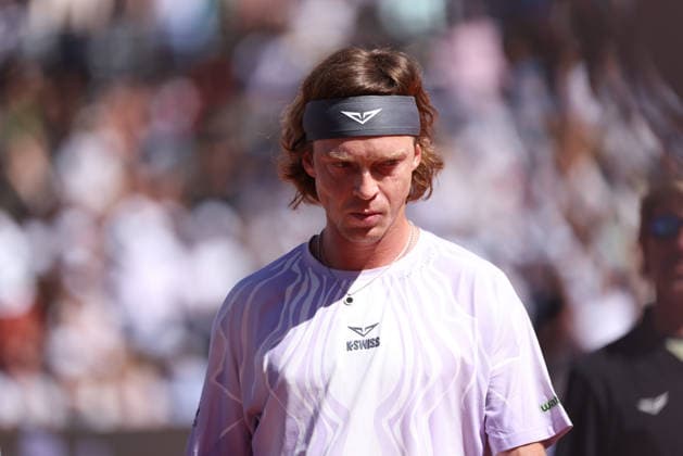TENNIS : Bastide Medical UTS Nimes - 04 04 2026 NIMES, FRANCE : Â« Rublo Â» Andrey RUBLEV lors de la demi-finale du Bastide Medical UTS Nimes, 1er evenement du tournoi 2026 de l™Ultimate Tennis Showdown aux Arenes de Nimes, le 4 avril 2026. NimesFrance  Copyright: xValentinaxClaretx