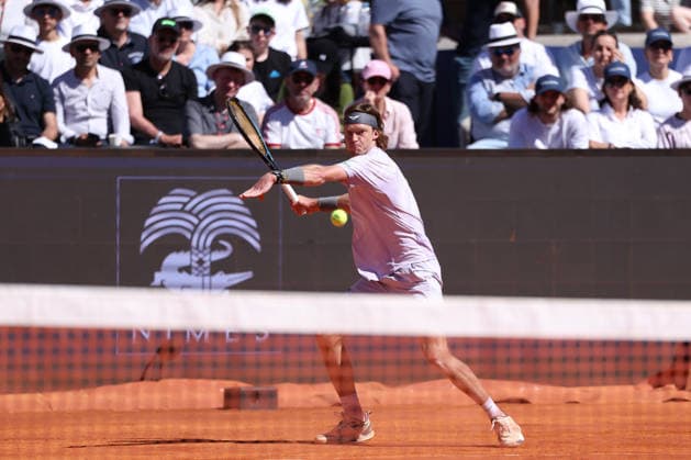 TENNIS : Bastide Medical UTS Nimes - 04 04 2026 NIMES, FRANCE : Â« Rublo Â» Andrey RUBLEV lors de la demi-finale du Bastide Medical UTS Nimes, 1er evenement du tournoi 2026 de l™Ultimate Tennis Showdown aux Arenes de Nimes, le 4 avril 2026. NimesFrance  Copyright: xValentinaxClaretx