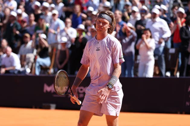 TENNIS : Bastide Medical UTS Nimes - 04 04 2026 NIMES, FRANCE : Â« Rublo Â» Andrey RUBLEV lors de la demi-finale du Bastide Medical UTS Nimes, 1er evenement du tournoi 2026 de l™Ultimate Tennis Showdown aux Arenes de Nimes, le 4 avril 2026. NimesFrance  Copyright: xValentinaxClaretx