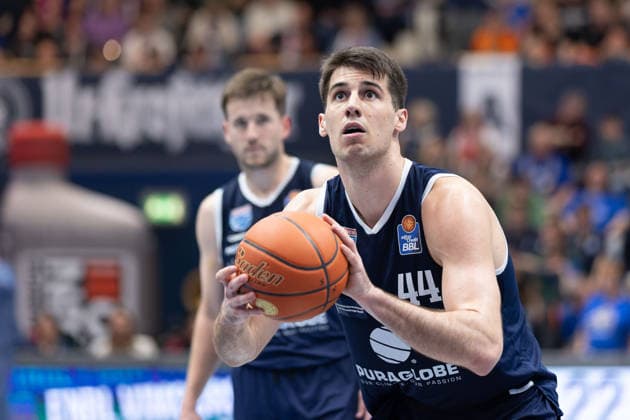 Jure Planinic MBC, 44 , Syntainics MBC vs FC Bayern Muenchen Basketball, Basketball, 1 Bundesliga, Men, 28 Matchday, Season 2025 26, 04 04 2026 Weißenfels Stadthalle Sachsen Anhalt Germany