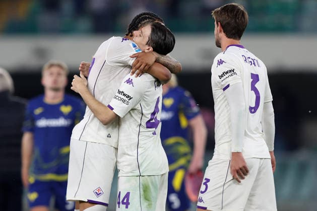 Ar Verona 04 04 2026 - campionato di calcio serie A Hellas Verona-Fiorentina foto Andrea Rigano Image nella foto: Cher Ndour-NicoloÕ Fagioli 