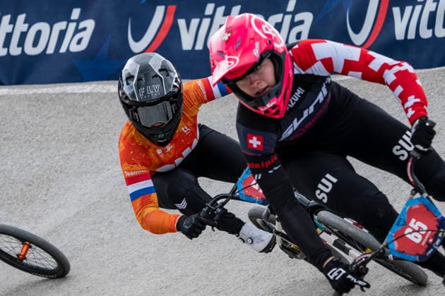 2026-04-04 - UEC BMX European Cup TIEL, NETHERLANDS - APRIL 4: 502 Renske van Santvoort (NED) during the UEC BMX European Cup at the BMX Baan TFCC de Weirijders on April 4, 2026 in Tiel, Netherlands Tiel BMX Baan TFCC de Weirijders Netherlands Content not available for redistribution in The Netherlands directly or indirectly through any third parties. Copyright: xEdwinxBlaauwbroekx