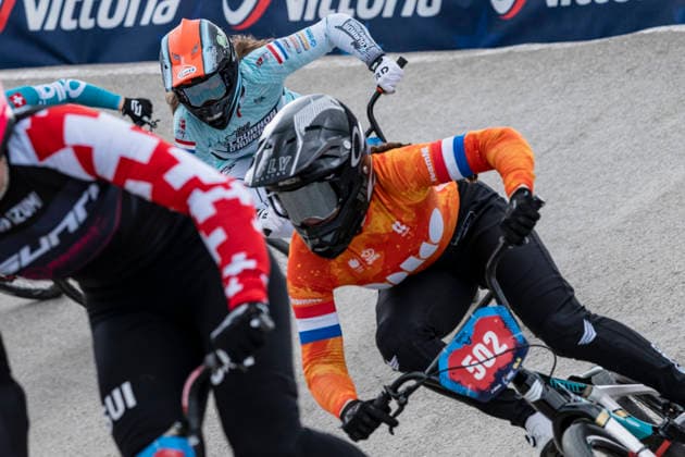 2026-04-04 - UEC BMX European Cup TIEL, NETHERLANDS - APRIL 4: 502 Renske van Santvoort (NED) during the UEC BMX European Cup at the BMX Baan TFCC de Weirijders on April 4, 2026 in Tiel, Netherlands Tiel BMX Baan TFCC de Weirijders Netherlands Content not available for redistribution in The Netherlands directly or indirectly through any third parties. Copyright: xEdwinxBlaauwbroekx