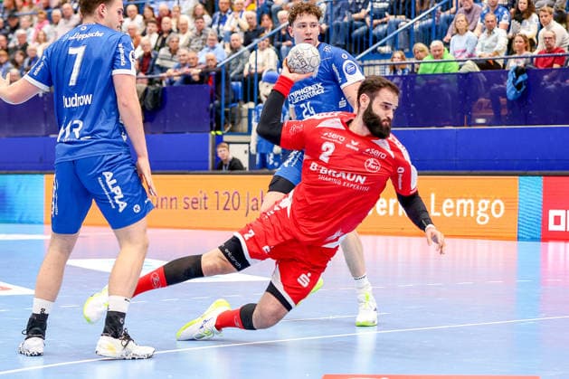 04 04 2026, xsscx, Handball, HBL, TBV Lemgo Lippe MT Melsungen, Saison 2025 2026 Herren, PHOENIX CONTACT arena Ruben Marchan MT Melsungen 3 beim Wurf Photo xSandraxScherningxPressefotoKochx Nordrhein Westfalen Germany