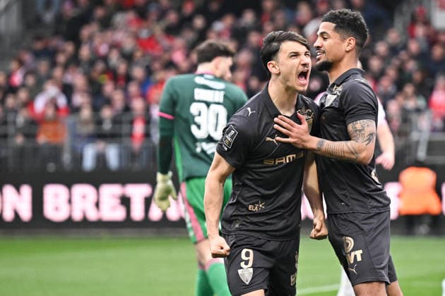 Stade Brestois 29 v Stade Rennais FC - Ligue 1 McDonald s 2025 2026 10 Ludovic BLAS (srfc) - 09 Esteban LEPAUL (srfc) during the Ligue 1 McDonald s match between Brest and Rennes at Stade Francis Le Ble on April 4, 2026 in Brest, France. Brest France  Copyright: xFEPx 776348345