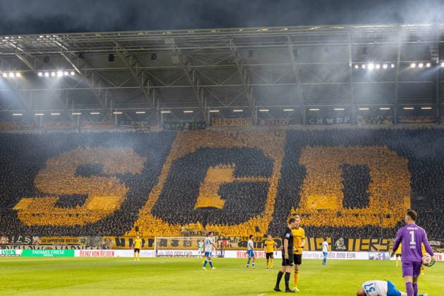 04 04 2026, Germany, Soccer, Dynamo Dresden vs Hertha BSC, 28 Matchday, Season 2025 2026, Rudolf Harbig Stadium Choreo by Dynamo Dresden Copyright: xMichellexLukax