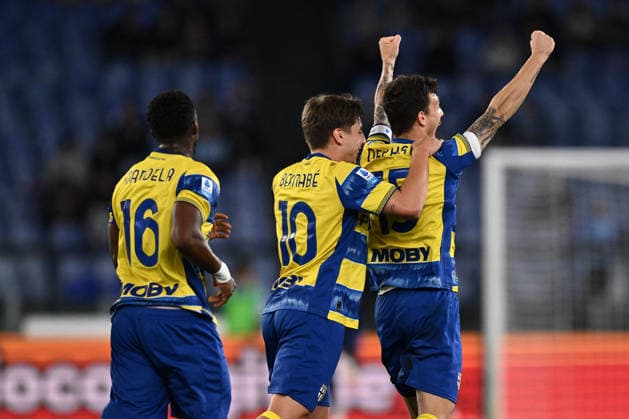 CALCIO - Serie A - SS Lazio vs Parma Calcio Enrico Delprato of Parma Calcio 1923 celebrates after scoring the goal of 0-1 during the 31th matchday of the Serie A championship between S.S. Lazio and Parma Calcio 1913 at the Olympic Stadium on April 4, 2026 in Rome, Italy. Rome Italy  Copyright: xIPAxSport ABACAx