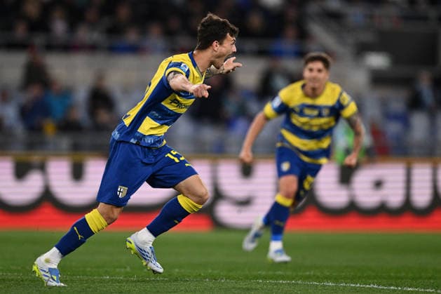 CALCIO - Serie A - SS Lazio vs Parma Calcio Enrico Delprato of Parma Calcio 1923 celebrates after scoring the goal of 0-1 during the 31th matchday of the Serie A championship between S.S. Lazio and Parma Calcio 1913 at the Olympic Stadium on April 4, 2026 in Rome, Italy. Rome Italy  Copyright: xIPAxSport ABACAx