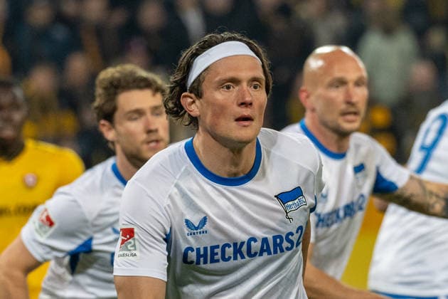 04 04 2026, Germany, Soccer, Dynamo Dresden vs Hertha BSC, Matchday 28, Season 2025 2026, Rudolf Harbig Stadion Reese Fabian Hertha BSC, 11 Copyright: xMichellexLukax