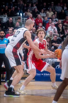 Barmer 2 Basketball Bundesliga ProA Bayer Giants Leverkusen vs RheinStars Koeln, 04 04 26 Leverkusen, 04 04 26 Adam Paige RheinStars Cologne, 13 during the game of the Barmer 2 Basketball Bundesliga ProA Bayer Giants Leverkusen vs RheinStars Koeln at the Ostermann Arena in Leverkusen Copyright: xBEAUTIFULxSPORTS LeahxKohringx