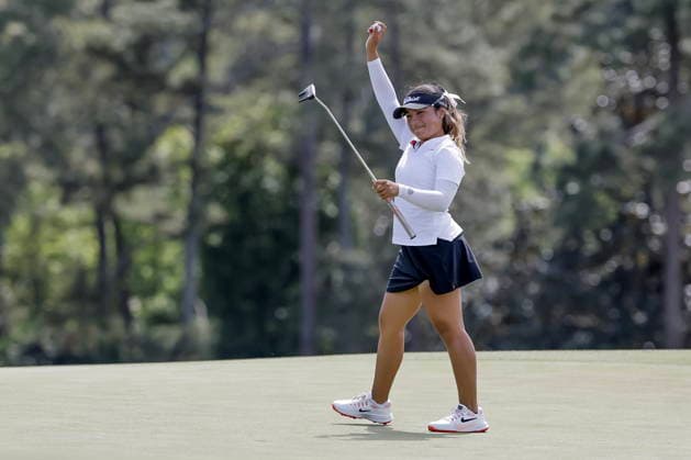 2026 Augusta National Women s Amateur golf tournament - Round 3 Maria Jose Marin of Colombia reacts after making her final putt on the 18th green to win the 2026 Augusta National Women s Amateur golf tournament at the Augusta National Golf Club in Augusta, Georgia, USA, 04 April 2026. AUGUSTA GEORGIA United States  Copyright: xERIKxS.xLESSERx