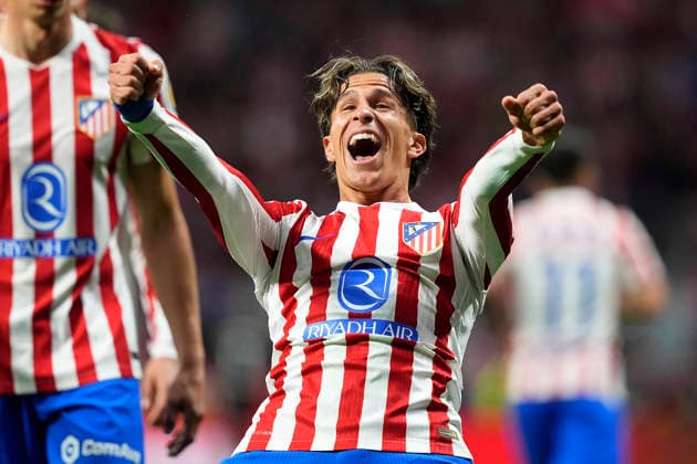 ATLETICO DE MADRID v FC Barcelona, Barca LA LIGA 2025 2026. ROUND 30. Atletico de Madrid s Giuliano Simeone celebrates goal during La Liga match. April 4, 2026. (ALTERPHOTOS Acero) MadridSpain  Copyright: xAcerox