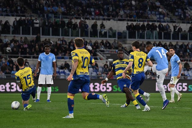 Dc Roma 04 04 2026 - campionato di calcio serie A Lazio-Parma foto Domenico Cippitelli Image nella foto: gol Tijjani Noslin 