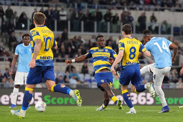 Lazio™s Tijjani Noslin gol during the Serie A EniLive soccer match between Lazio and Parma at the Rome s Olympic stadium, Italy - Saturday April 4, 2026 - Soccer ( Photo by Alfredo Falcone LaPresse )  Copyright: xAlfredoxFalcone LaPressex