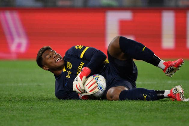 Parmaâ??s goalkeeper Zion Suzuki during the Italian Football Championship League A 2025 2026 match between SS Lazio vs Parma Calcio at the Olimpic Stadium in Rome on 04 April 2026.  Copyright: xFabrizioxCorradetti IPAxSportx xipa-agency.netx xx IPA_73758830 IPA_Agency_IPA73758830