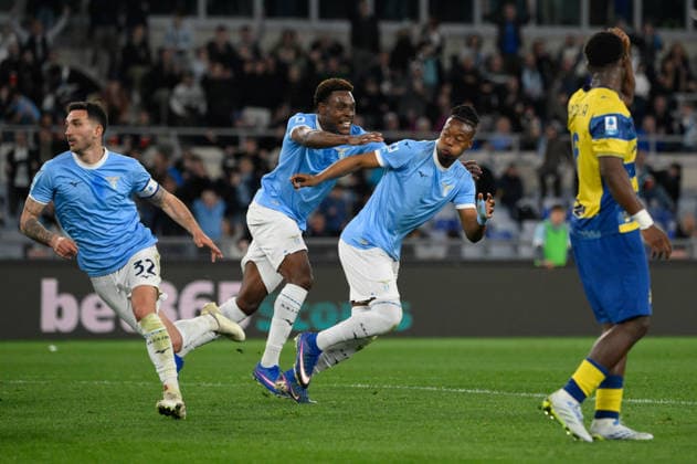 Lazioâ??s Tijjani Noslin celebrates after scoring the goal 1-1 during the Italian Football Championship League A 2025 2026 match between SS Lazio vs Parma Calcio at the Olimpic Stadium in Rome on 04 April 2026.  Copyright: xFabrizioxCorradetti IPAxSportx xipa-agency.netx xx IPA_73758831 IPA_Agency_IPA73758831