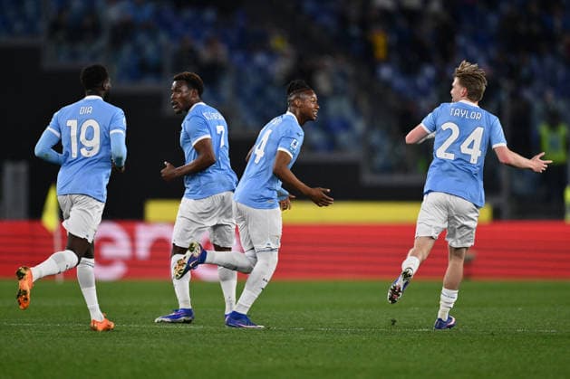 CALCIO - Serie A - SS Lazio vs Parma Calcio Tijjani Noslin of S.S. Lazio celebrates after scoring the goal o 1-1 during the 31th matchday of the Serie A championship between S.S. Lazio and Parma Calcio 1913 at the Olympic Stadium on April 4, 2026 in Rome, Italy. Rome Italy  Copyright: xIPAxSport ABACAx