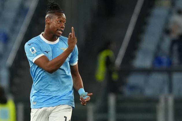 Tijjani Noslin of SS Lazio celebrates after scoring the goal of 1-1 during the Serie A 2025 2026 football match between SS Lazio and Parma Calcio at Stadio Olimpico in Rome (Italy), April 4, 2026. AntoniettaxBaldassarre