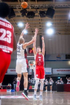 Barmer 2 Basketball Bundesliga ProA Bayer Giants Leverkusen vs RheinStars Koeln, 04 04 26 Leverkusen, 04 04 26 Björn Rohwer RheinStars Cologne, 15 during the game of the Barmer 2 Basketball Bundesliga ProA Bayer Giants Leverkusen vs RheinStars Koeln at the Ostermann Arena in Leverkusen Copyright: xBEAUTIFULxSPORTS LeahxKohringx