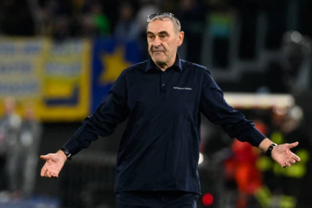 Maurizio Sarri, head coach of SS Lazio, reacts during the Serie A 2025 2026 football match between SS Lazio and Parma Calcio at Stadio Olimpico in Rome (Italy), April 4, 2026. AndreaxStaccioli
