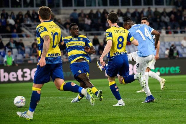 Tijjani Noslin of SS Lazio scores the goal of 1-1 during the Serie A 2025 2026 football match between SS Lazio and Parma Calcio at Stadio Olimpico in Rome (Italy), April 4, 2026. AndreaxStaccioli