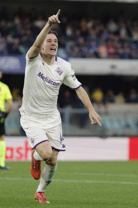 CALCIO - Serie A - Hellas Verona FC vs ACF Fiorentina Nicolo Fagioli of ACF Fiorentina celebrates after scoring goal for 0-1 during the match of 6th day of the Serie A Championship between Hellas Verona vs ACF Fiorentina at the Marcantonio Bentegodi Stadium on 4 April 2026 in Verona, VR. Verona Italy  Copyright: xIPAxSport ABACAx