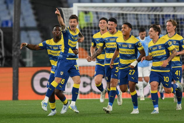 CALCIO - Serie A - SS Lazio vs Parma Calcio Enrico Delprato of Parma celebrates after scoring goal for 0-1 during the match of 31th day of the Serie A Championship between S.S.Lazio and Parma at the Olimpico Stadium on Apr 4, 2026 in Rome, Italy. during SS Lazio vs Parma Calcio, Italian soccer Serie A match in Rome, Italy, April 04 2026 Rome Italy  Copyright: xIPAxSport ABACAx