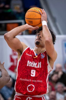 Barmer 2 Basketball Bundesliga ProA Bayer Giants Leverkusen vs RheinStars Koeln, 04 04 26 Leverkusen, 04 04 26 Maximilian Begue RheinStars Cologne, 9 during the game of the Barmer 2 Basketball Bundesliga ProA Bayer Giants Leverkusen vs RheinStars Koeln at the Ostermann Arena in Leverkusen Copyright: xBEAUTIFULxSPORTS LeahxKohringx