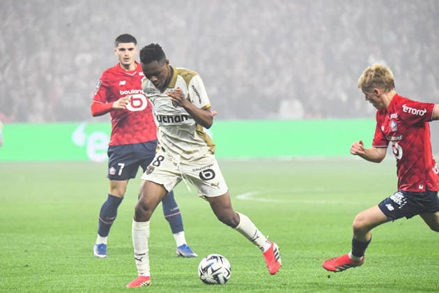 FOOTBALL : Lille OSC vs RC Lens - Ligue 1 - JournÃ e 28 - 04 04 2026 Mamadou SangarÃ (RC Lens) LilleFrance  Copyright: xBaptistexAutissierx