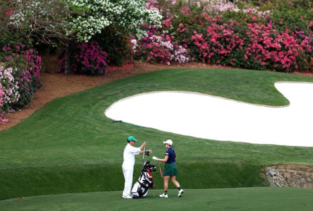 Aira Nagasawa of Japan stands near the 13th green in the final round of the Augusta National Women s Amateur at Augusta National Golf Club on Saturday, April 4, 2026 in Augusta, Georgia. Marin won the Augusta National Women s Amateur with a score of 14 under par.  AUG20260404107 JOHNxANGELILLO