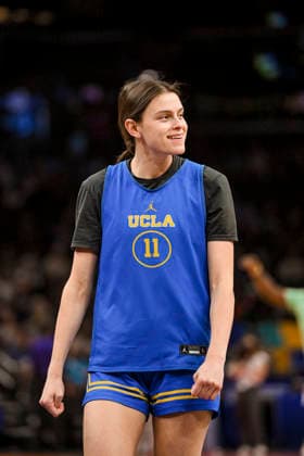 NCAA, College League, USA Basketball: Final Four-UCLA press conference, PK, Pressekonferenz and Practice UCLA Bruins forward Gabriela Jaquez (11) stretches during an open NCAA Final Four practice at the Mortgage Matchup Center on April 4, 2026 in Phoenix Arizona. (Thomas Fernandez Image of Phoenix Arizona United States EDITORIAL USE ONLY Copyright: xImagexofxSportx ThomasxFernandezx iosphotos403986