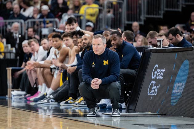 Michigan Wolverines Vs Tennessee Volunteers in Chicago, US - 29 Mar 2026 Head coach Dusty May of the Michigan Wolverines in action against the Tennessee Volunteers in the Elite Eight round of the NCAA, College League, USA Men s Basketball Tournament at the United Center. Final score; Michigan 95-62 Tennessee. Chicago United States Copyright: xNicholasxMullerx xSOPAxImagesx NMULLER_MICH_TENN_NCAAELITE8(42)