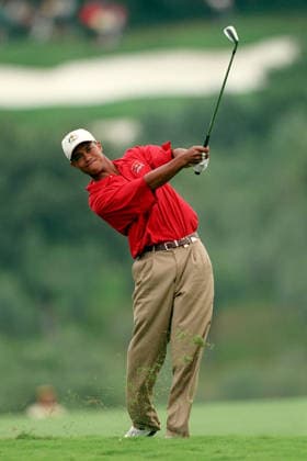 32nd Ryder Cup Matches, Day One Tiger Woods of United States plays a shot on day One during the 32nd Ryder Cup Matches at Valderrama Golf Club on September 26, 1997 in Sotogrande, Spain. Sotogrande Valderrama Golf Club Spain Spain Copyright: xAllstarxPicturexLibraryxLtdx