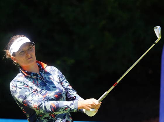 LAS VEGAS, NV - APRIL 03: LPGA, Golf Damen golfer Anne van Dam hits a tee shot on the 11th hole during the second round of the Aramco Championship on April 3, 2026, at Shadow Creek Golf Course in Las Vegas, Nevada. (Photo by Brian Spurlock Icon Sportswire) GOLF: APR 03 LPGA Aramco Championship EDITORIAL USE ONLY Icon26040338