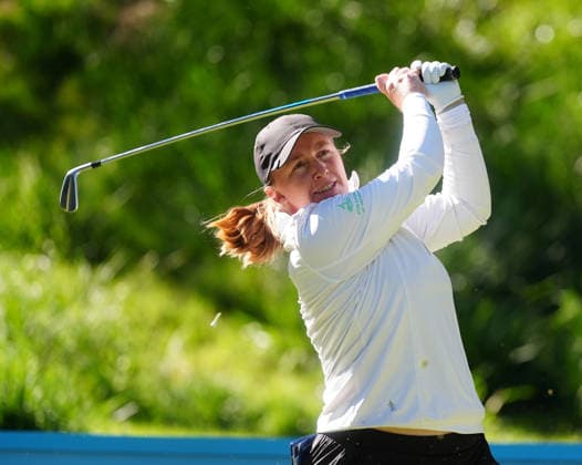 LAS VEGAS, NV - APRIL 03: LPGA, Golf Damen golfer Gemma Dryburgh plays her tee shot on the 8th hole during the second round of the Aramco Championship on April 3, 2026, at Shadow Creek Golf Course in Las Vegas, Nevada. (Photo by Brian Spurlock Icon Sportswire) GOLF: APR 03 LPGA Aramco Championship EDITORIAL USE ONLY Icon260403113