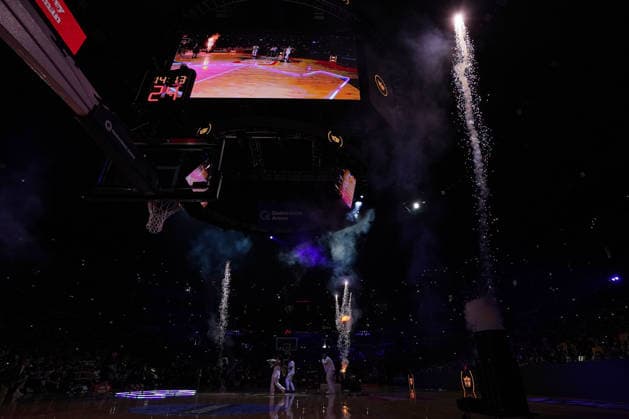 NBL KINGS 36ERS, A general view of the pre-game show during NBL grand final, game five, Sydney Kings v Adelaide 36ers, at Qudos Bank Arena in Sydney, Sunday, April 5, 2026. ( NO ARCHIVING, EDITORIAL USE ONLY SYDNEY NEW SOUTH WALES AUSTRALIA  Copyright: xROBBIExSTEPHENSONx 20260405164679258110
