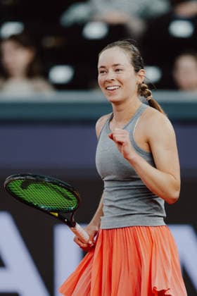 TENNIS - WTA, Tennis Damen Upper Austria Ladies Linz LINZ,AUSTRIA,05.APR.26 - TENNIS - WTA Tour, Upper Austria Ladies Linz. Image shows the rejoicing of Katie Volynets (USA).  GEPAxpictures xAlexanderxSolc