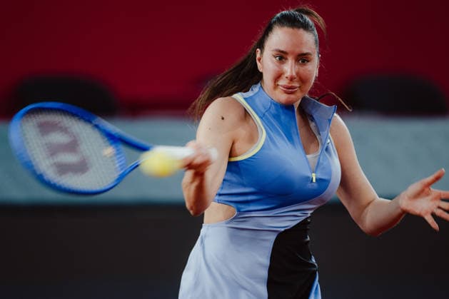 TENNIS - WTA, Tennis Damen Upper Austria Ladies Linz LINZ,AUSTRIA,05.APR.26 - TENNIS - WTA Tour, Upper Austria Ladies Linz. Image shows Oceane Dodin (FRA).  GEPAxpictures xAlexanderxSolc