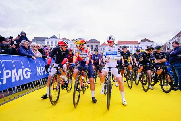 Ronde van Vlaanderen Women 2026 Cycling Race OUDENAARDE, BELGIUM - APRIL 05 : Vollering Demi (NED) of FDJ United - SUEZ, Wiebes Lorena (NED) of Team SD Worx - Protime, Kopecky Lotte (BEL) of Team SD Worx - Protime at the start line during the 23rd edition of Ronde van Vlaanderen Women an UCI Women s World Tour 1.WWT one day cycling road race for Women Elite of 164 km with start in Oudenaarde and finish in Oudenaarde on April 5, 2026 in Oudenaarde, Belgium, 05 04 2026 ( Motordriver Serge Seynaeve - Oudenaarde Belgium  Copyright: xTomasxSiskx