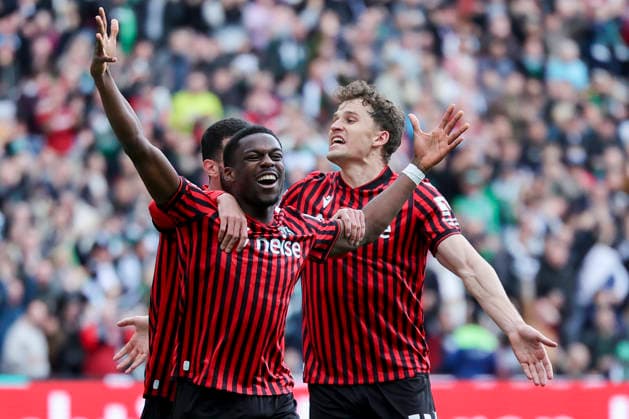 Noel Aseko Hannover 96 and Benedikt Pichler Hannover 96 celebrate the 1 0 lead following an own goal, 2 Bundesliga, Hannover 96 v SV 07 Elversberg, Heinz von Heiden Arena on April 05, 2026 in Hanover, Germany Photo by Marco Steinbrenner DeFodi Images Noel Aseko Hannover 96 and Benedikt Pichler Hannover 96 celebrate the 1 0 lead following an own goal, 2 Bundesliga, Hannover 96 v SV 07 Elversberg, Heinz von Heiden Arena, April 5, 2026 in Hanover, Germany Photo by Marco Steinbrenner DeFodi Images