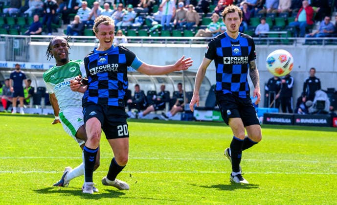 05 04 2026 Soccer Season 2025 2026 2 Soccer Bundesliga 28 Matchday SpVgg Greuther Fürth Kleeblatt SGF SC Paderborn 07 SCP Sportfoto Zink xwoxzix DFL regulations prohibit any use of photographs as image sequences and or quasi video only for editorial use Noel Futkeu 9, SpVgg Greuther Fürth Felix Götze 20, SC Paderborn 07 Chance Torchance