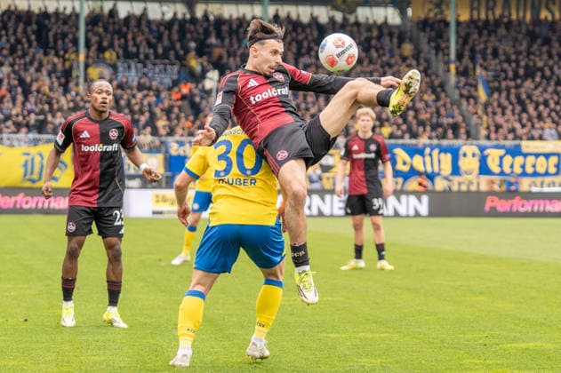 Germany Soccer, 2 Bundesliga, 28 Matchday 2025 26, Eintracht Braunschweig 1 FC Nürnberg on 05 04 in Braunschweig, Eintracht Stadion Berkay Yilmaz 1 FC Nürnberg 21 Copyright: xSvenxHeidmannx