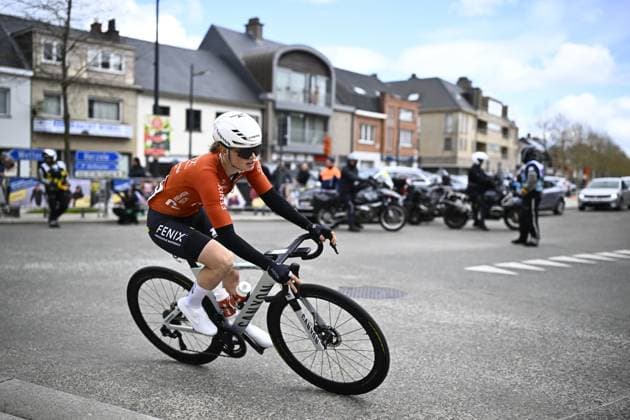Fenix-Premier Tech rider pictured in action during the women s race of the Ronde van Vlaanderen Tour des Flandres Tour of Flanders UCI WorldTour one day cycling race, 164,1 km with start and finish in Oudenaarde, Sunday 05 April 2026. JASPERxJACOBS  x169868168x