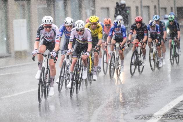 Belgian Florian Vermeersch of UAE Team Emirates and Slovenian Tadej Pogacar of UAE Team Emirates pictured in action during the men s race of the Ronde van Vlaanderen Tour des Flandres Tour of Flanders UCI WorldTour one day cycling race, 278 km from Antwerp to Oudenaarde, Sunday 05 April 2026. DAVIDxPINTENS  x169868278x
