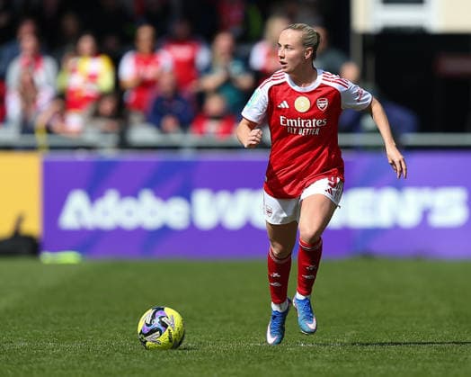 BOREHAMWOOD, ENGLAND - APRIL 05: Beth Mead of Arsenal on the ball during the Adobe Womens FA Cup match between Arsenal and Brighton and Hove Albion at Mangata Developments Stadium Meadow Park on April 05, 2026 in Borehamwood, England. Copyright: xJayxPatel SPPx Sportspressphoto_SPR124842