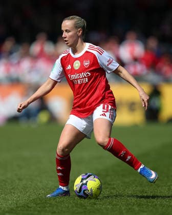 BOREHAMWOOD, ENGLAND - APRIL 05: Beth Mead of Arsenal on the ball during the Adobe Womens FA Cup match between Arsenal and Brighton and Hove Albion at Mangata Developments Stadium Meadow Park on April 05, 2026 in Borehamwood, England. Copyright: xJayxPatel SPPx Sportspressphoto_SPR124846