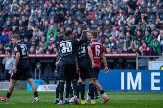 Germany 2 Bundesliga 2025 2026, 28 Matchday Hannover 96 vs SV Elversberg Heinz von Heiden Arena Hannover Lukas Petkov SV 07 Elversberg, 25 Goal Goal celebration Emotions Copyright: xTomxLauruschkatx