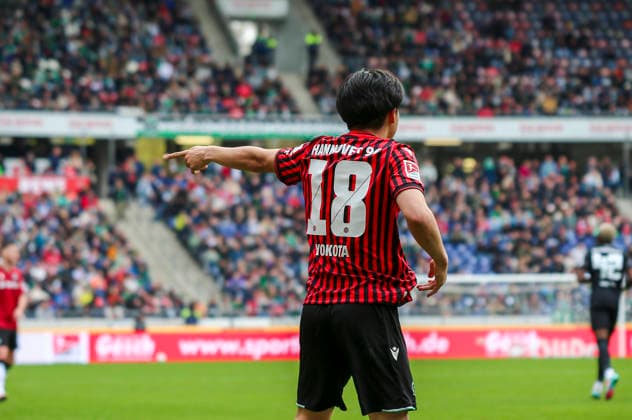 Germany Soccer 2 Bundesliga 2025 2026, 28 Matchday Hannover 96 vs SV 07 Elversberg Heinz von Heiden Arena Stadion Hannover Gesture, Gesture, Emotion Daisuke Yokota Hannover 96, 18 Hannover Copyright: xAymanxAlahmedx
