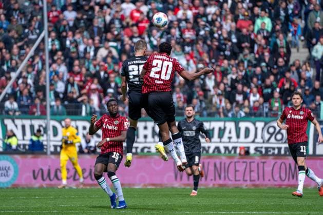 Germany 2 Bundesliga 2025 2026, 28 Matchday Hannover 96 vs SV Elversberg Heinz von Heiden Arena Hannover Lukas Petkov SV 07 Elversberg, 25 Ime Okon Hannover 96, 20 Copyright: xTomxLauruschkatx